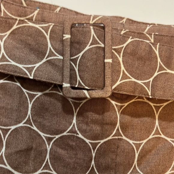 Linen knee length skirt side pockets with removable belt - Picture 4 of 9